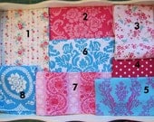 32x32 Flower Sugar Aqua and Fuchsia Patchwork and Minky Blanket Made to Order