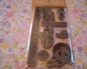 Rock-a-Bye Baby from Graphic 45 Hampton Art Red Rubber Cling foam-mounted Stamp 8 pieces