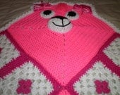 Crocheted Bear Blanket,Pretty "N Pink,bear,child,girl,crochet,teddy