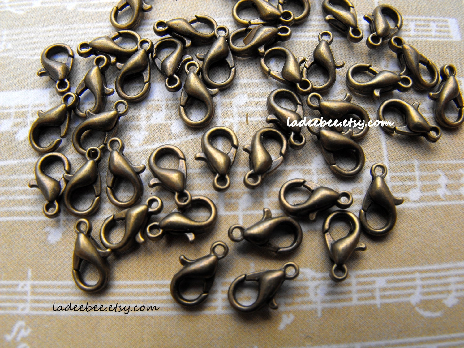 Clasps - 50 Antique Bronze Lobster Claw Clasps