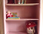 Vintage Art Deco Three Shelf Shabby Pink Book Case