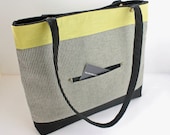 Railway Tote- Large Linen, Denim and Canvas Tote