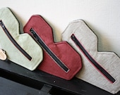 Linen Heart- Coin/Credit Card Pouch with Zipper