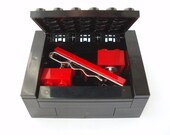 Fathers Day Gift  - Cufflinks & Tie Slide Set Includes Gift Box. - Handmade using LEGO(r) Bricks - Groomsmen Cufflinks, Fathers day present