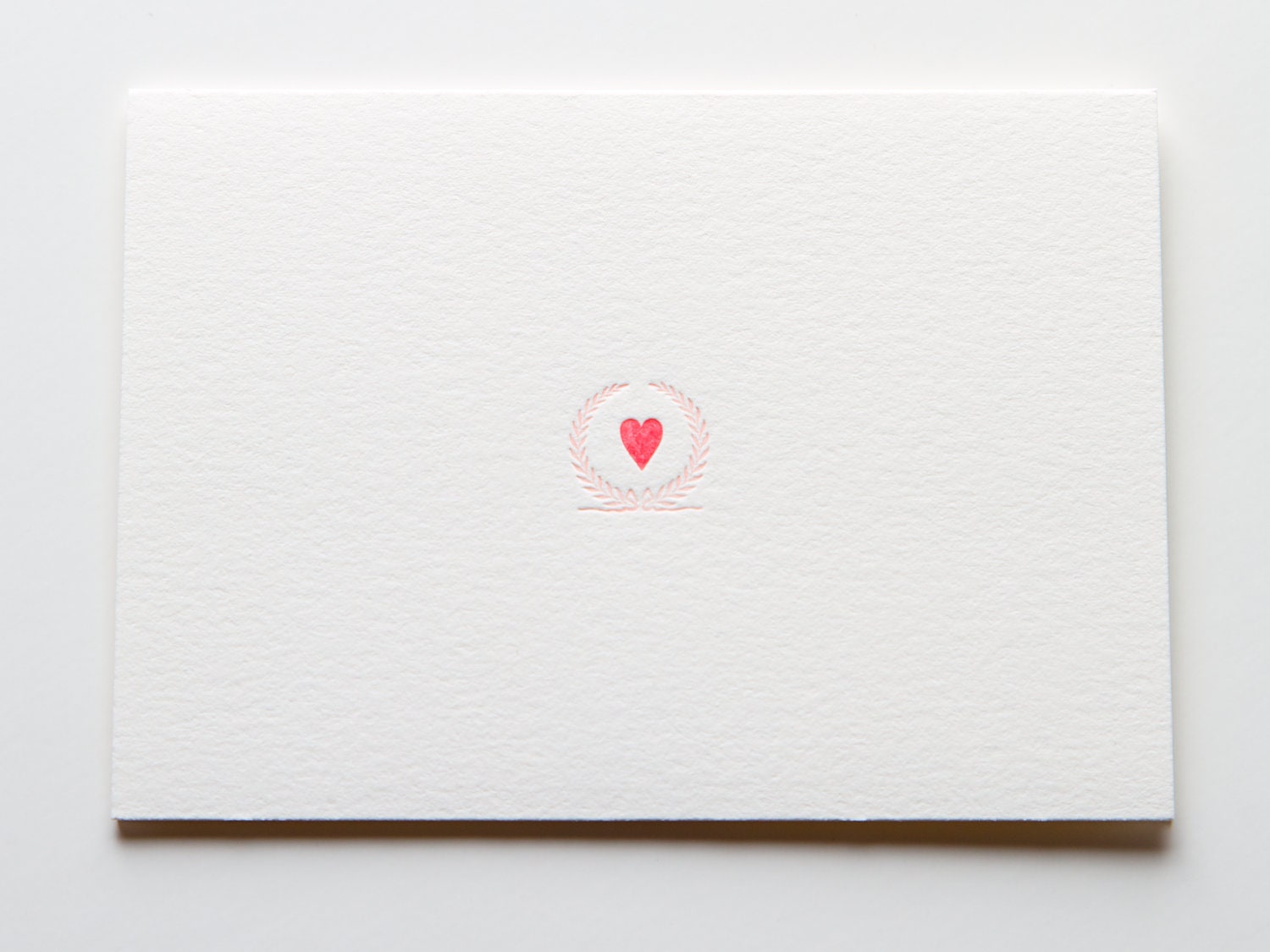 heart in a wreath - letterpress greeting card