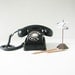 Vintage Bakelite Telephone - Black Art Deco - Red Bar - Kellogg