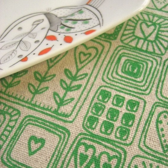 sweetheart - screenprinted fabric