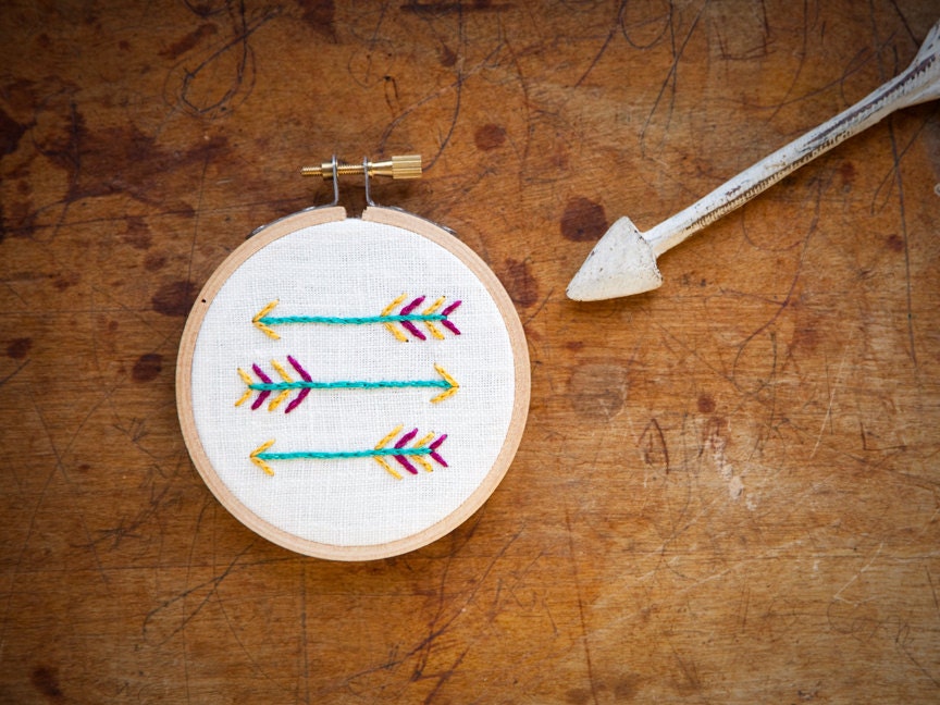 Mini Arrow Embroidery Kit - Turquoise