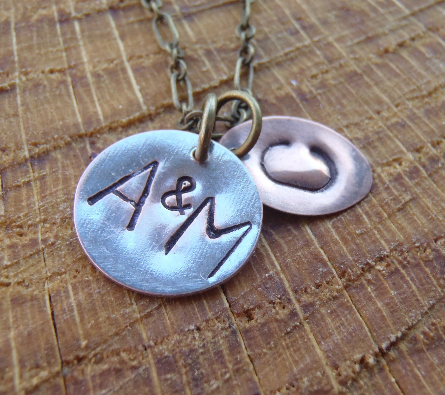 His & Her plus one, Family Custom Monogram Necklace, Personalized, Hand Stamped Initial Necklace