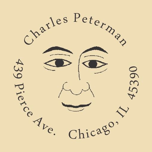 Just a Face in the Crowd Charles Peterman Custom Traditional Rubber Stamp Design R036
