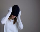 slouchy hat textured winter hat / the madawaska / navy