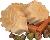 CLEARANCE - Bayberry Spice Handmade Cold Process Soap Bars - oak leaf shape - Limited Holiday Edition