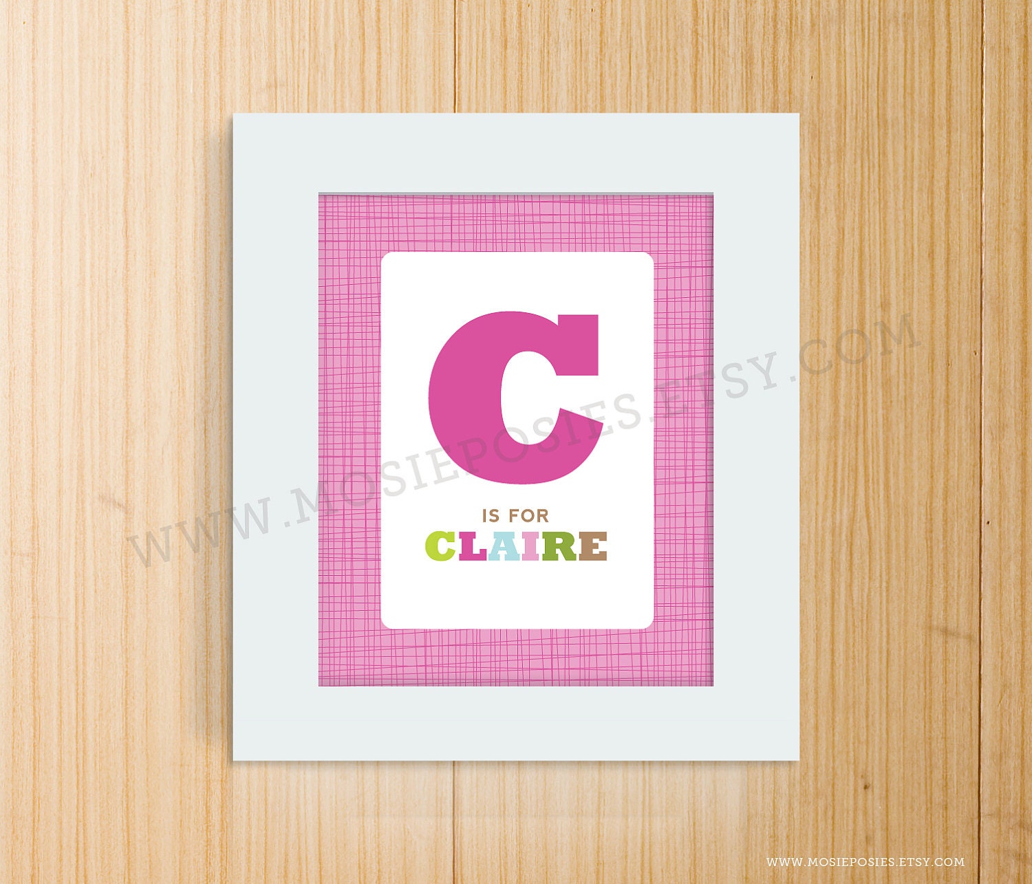 8x10 Customized Letter and Name Print