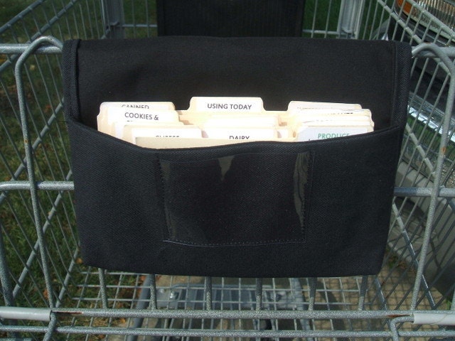 Fabric coupon organizer  and Receipt Holder Black Cotton Twill