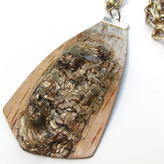 Birch bark necklace, Golden Fletcher
