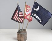 vintage souvenir flags / set of three