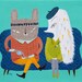 Greeting card - Blue couch