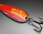 Mountain Grounds Fishing Lure Coffee Can Red and Yellow Original Recyclure Large