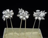 Wedding Hair Accessory, Hair Pin, Hairpin, CZ Flower, Flower Hairpin, Bridal Hairpin, Bridesmaid Hairpin, Hairpin Set