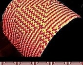 Loom or 1 Drop Even Peyote Pattern - Candy Cane Maze Cuff Bracelet