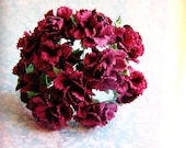 Merlot Peonies Vintage style Millinery Flower Bouquet - for decorating, gift wrapping, weddings, party supply, holiday
