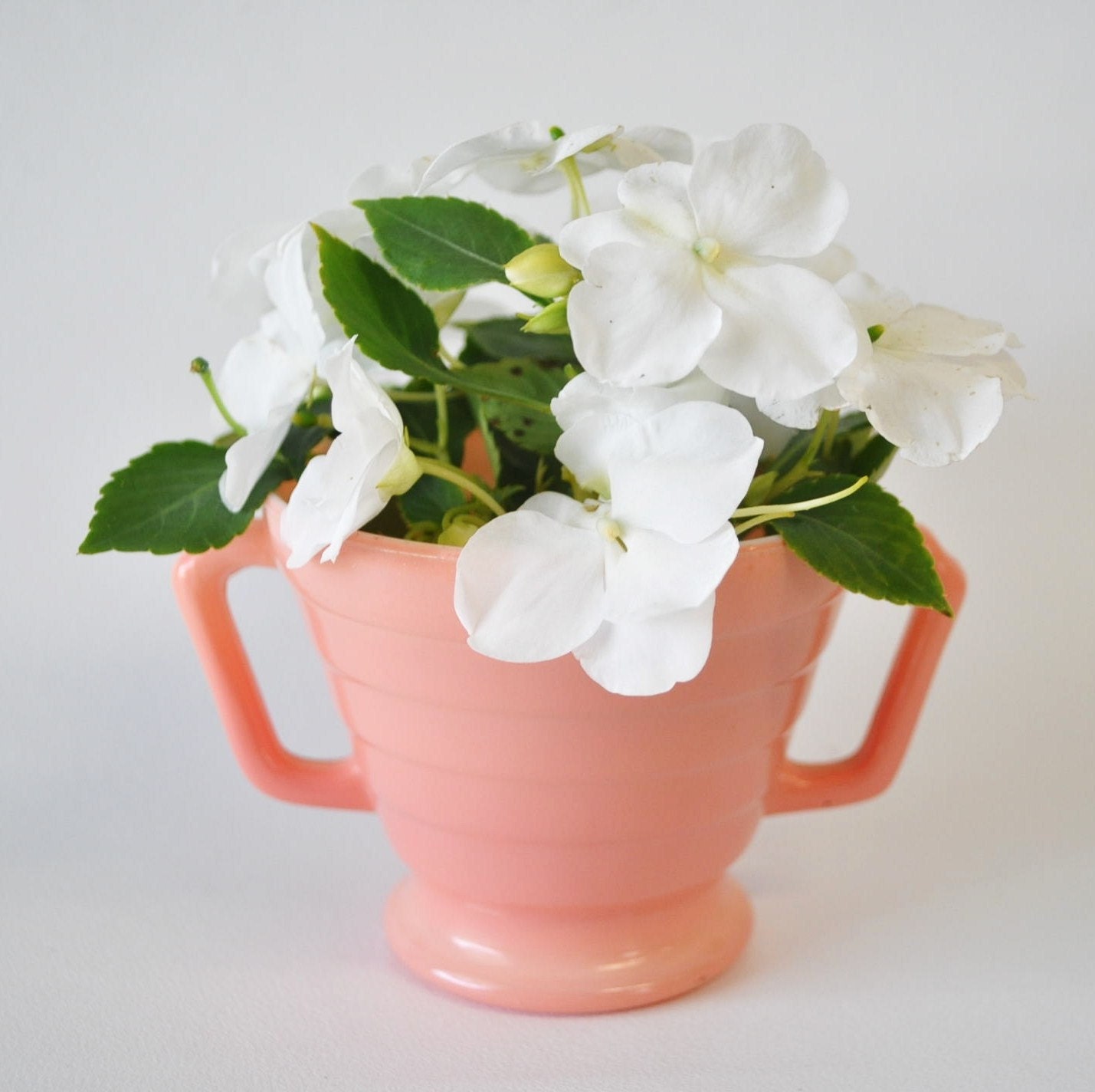 hazel atlas pink sugar bowl/vase