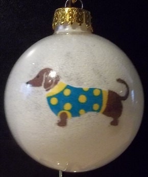DACHSHUND Weiner Dog ORNAMENT Glow In Dark Bulb