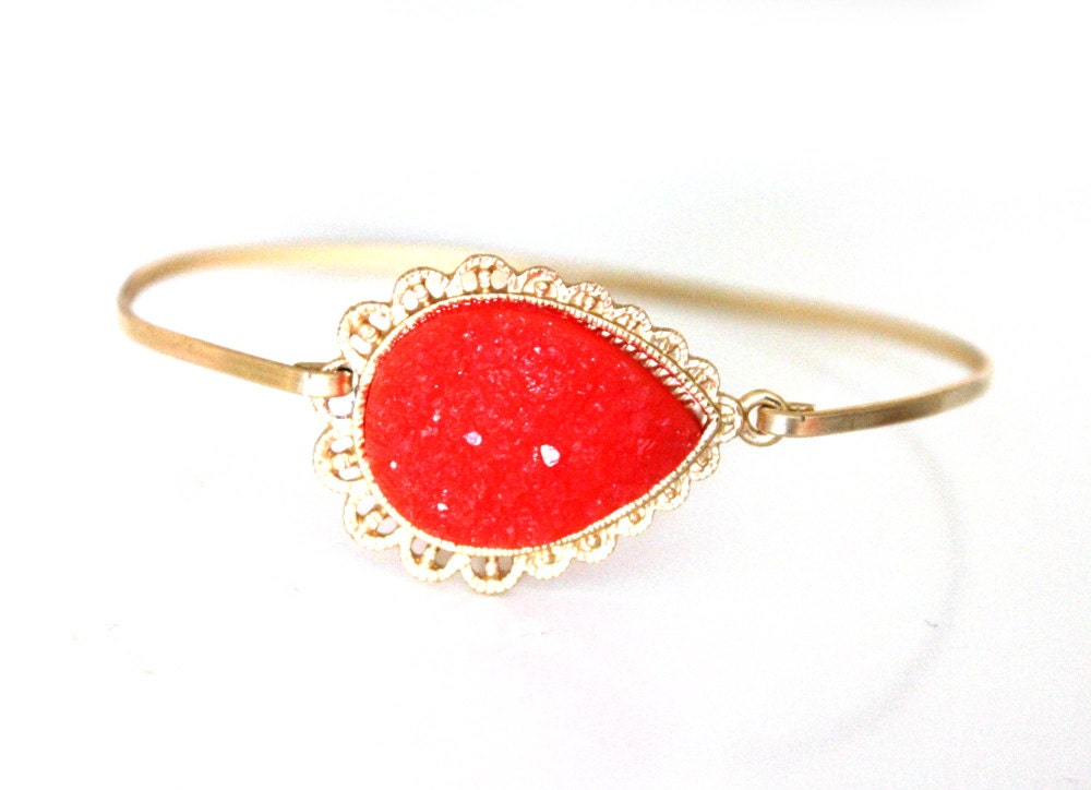 Orange and brass bangle - custom size - limited offer