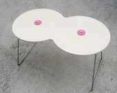 BOOBS TABLE Handmade Coffee Table / Side Table / Bedside Table / Nighstand / Hairpin Legs / Sexy Furniture / Boobs Boobies Breasts Nude