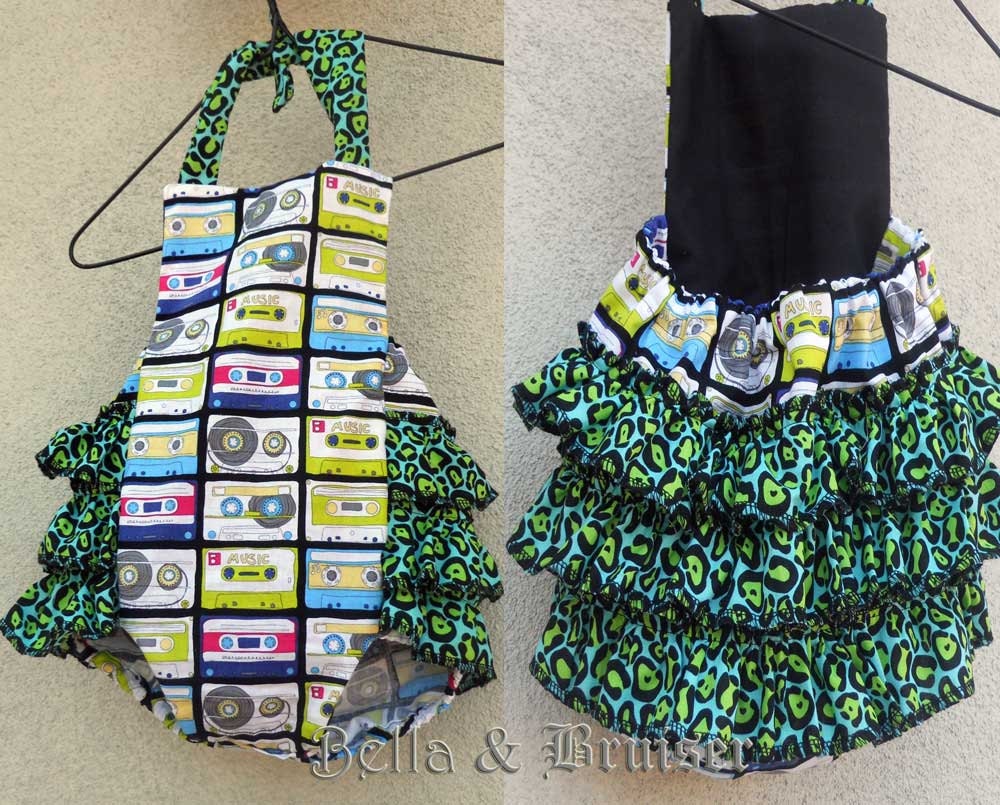 Mix Tape Ruffle Butt Romper