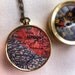 Personalized map necklace, Custom Two Maps one Compass, choose two cities, personalized graduation gift his hers anniversary