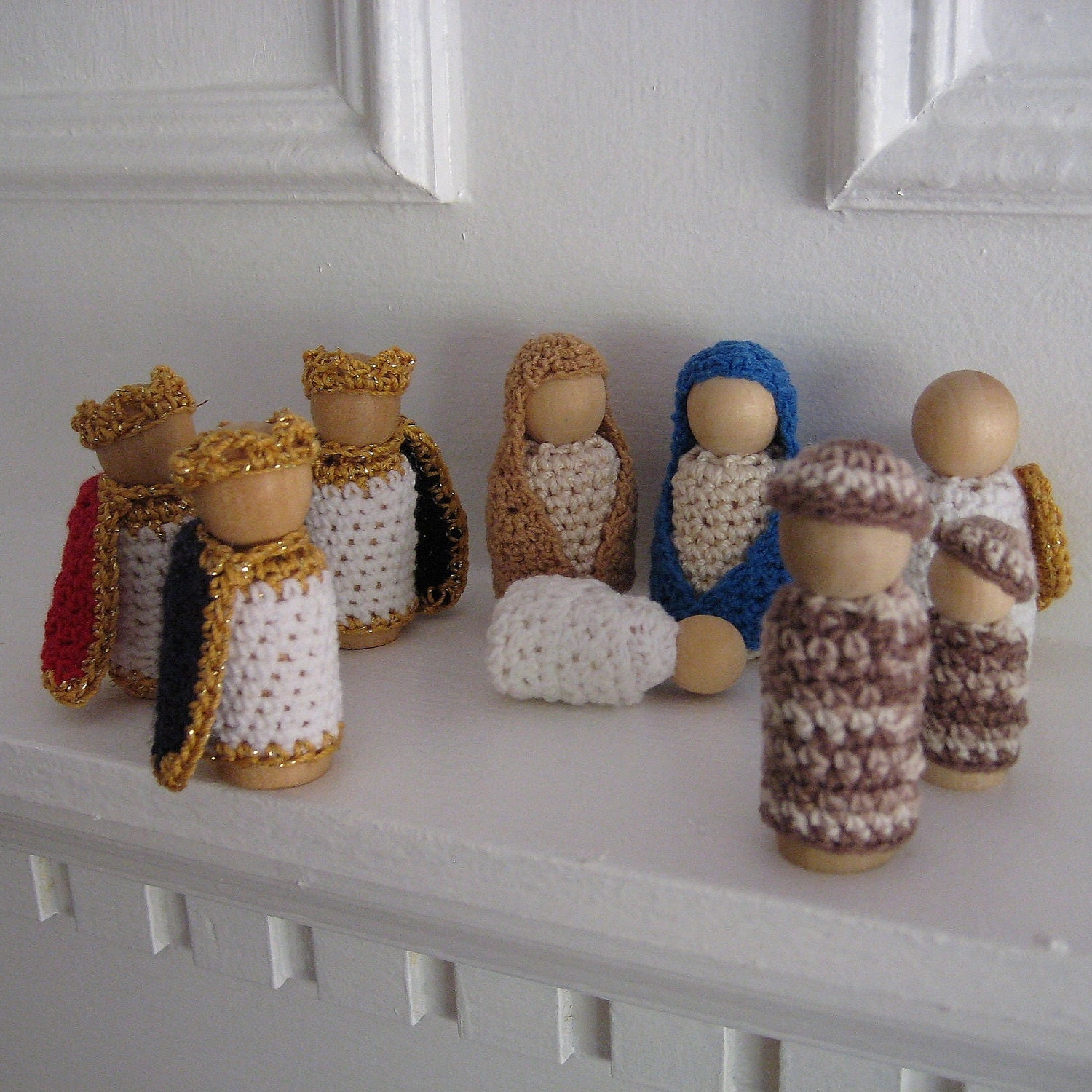 Crochet Pattern -- Nativity Play Set Peg Dolls