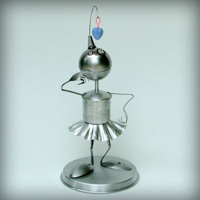 Baby Stole My Heart - robot - art assemblage - kitchen robots