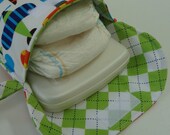 Diaper Wristlet in Ann Kelle Airplanes in Bright and Lime Argyle (see shop annc. for free shipping offer)