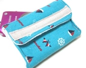 Padded camera pouch - Linen nautical marine