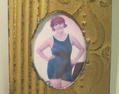 AUTHENTIC Tin Ceiling 5"x7" Oval Picture Frame RECLAIMED Photo S673-12