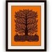 Unique gift - Handmade Artful Papercutting silhouette Art Work - Tree of joy