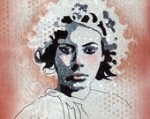 Ghost Portrait II - Original Art - Mixed Media Illustration - Original Drawing - Autumn Art