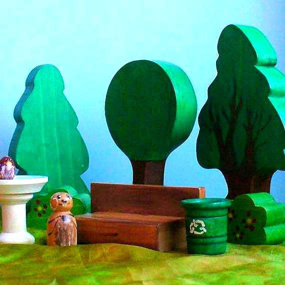 Dollhouse Wooden Toy, Oakland Park's City Park Playset / Waldorf Toys