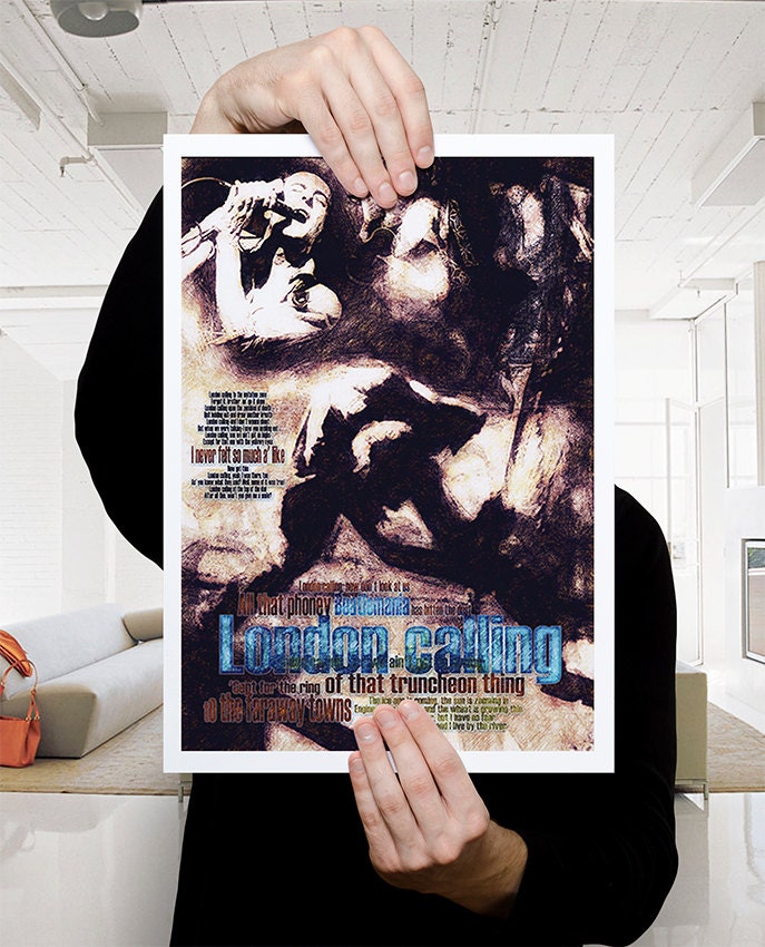 Joe Strummer  poster art print Canvas artwork rhythm guitarist Clash band Handmade Wall Decor giclee large print