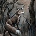 Signed and matted print of original Red Fox and Moon watercolour painting by Eden Bachelder, ready to frame