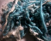 Handspun Bulky Wool Yarn in Aquamarine and White by KnoxFarmFiber