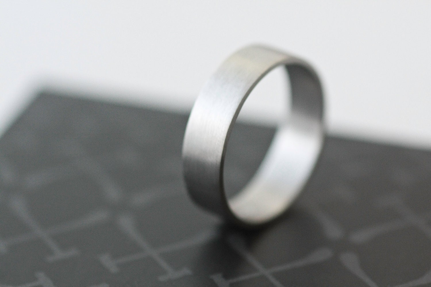 Palladium Wedding Band 4mm All Recycled Metal Hand Forged Eco Friendly Metal