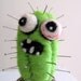 Needle Felted Cactus Zombie Pincushion - Mini Version -  Made to Order 