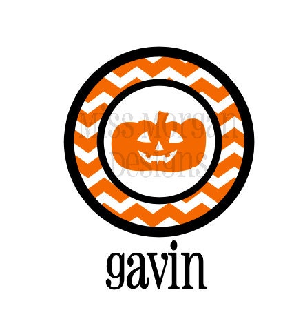 Chevron Halloween Trick or Treat Personalized Name iron on decal vinyl for shirt