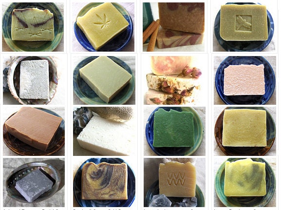 6 Handmade Soaps Natural Soap Set - Aquarian Bath - SLS Free Soap - Palm Free Soap