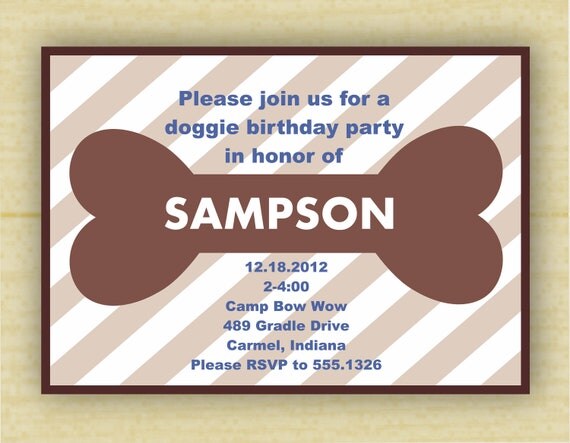 Dog Bone Birthday Party Invitation Il_570xn