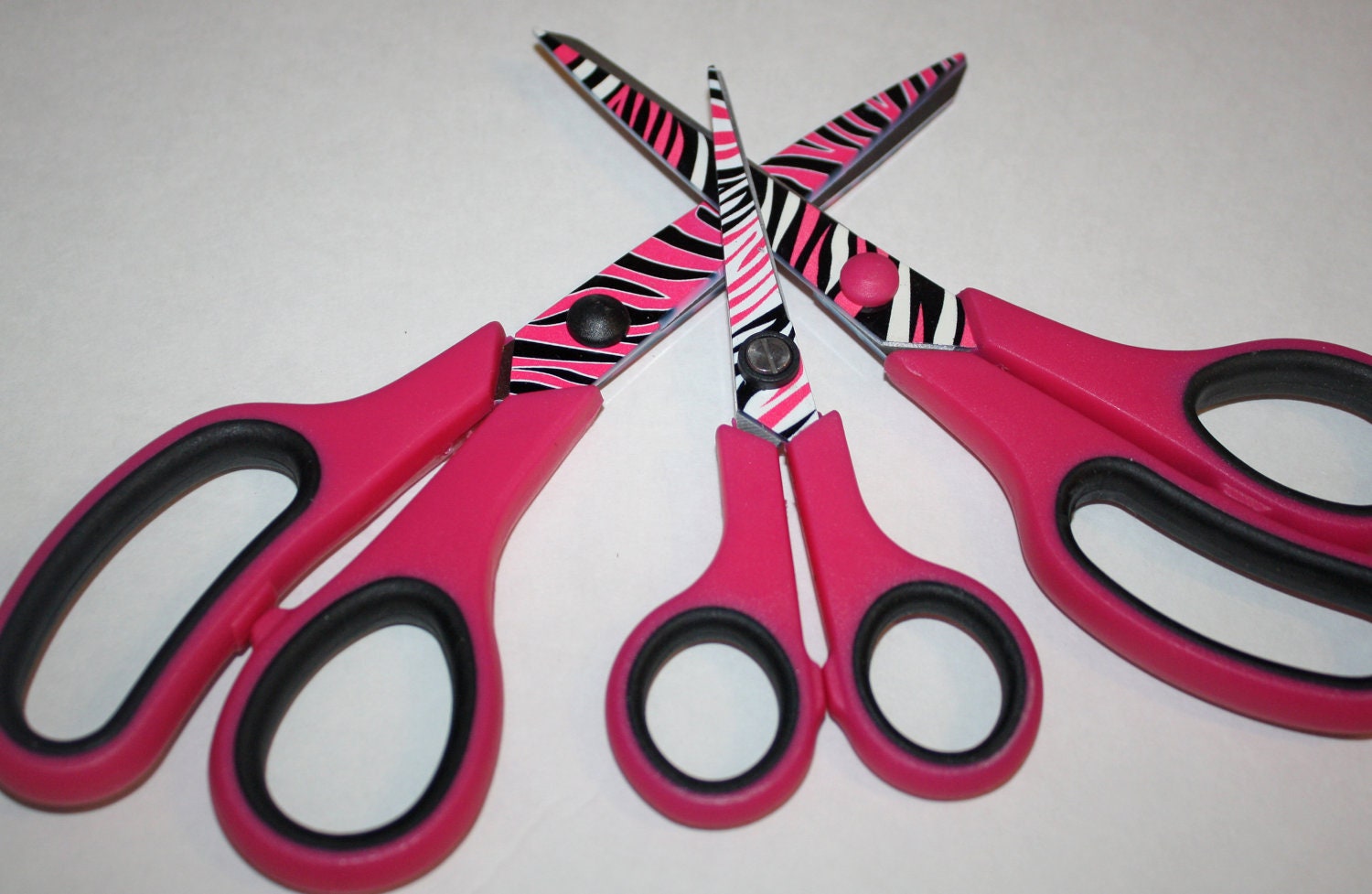 Decorative Zebra Print Craft Scissors, Set of 3 Crafting, Sewing Scrapbooking, Paper Crafts - New