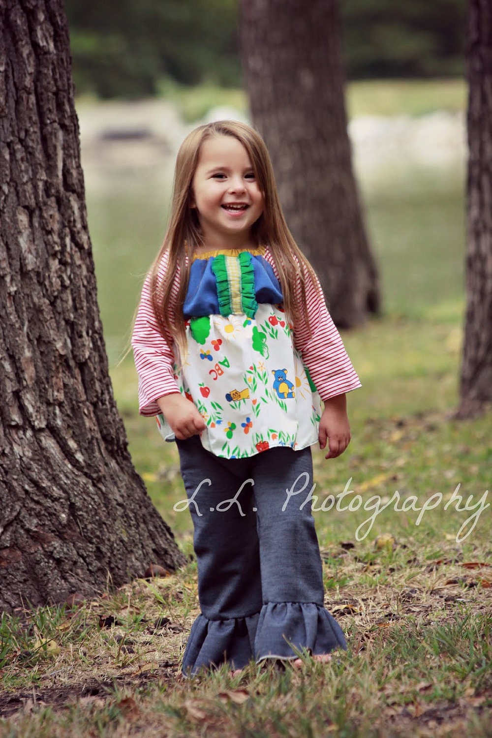 CLEARANCE SALE -Jungle Jamboree Mismatched Vintage Cotton Tent Peasant Top Mini Dress - Ready to ship 6mo, 12mo, 18mo, 24mo, 2t, 3t,