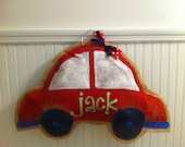 Burlap car with personalization 